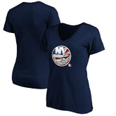 NHL New York Islanders Women's Banner Wave Logo V-Neck T-Shirt T-Shirt