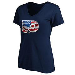 NHL Philadelphia Flyers Women's Banner Wave Logo V-Neck T-Shirt T-Shirt