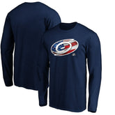NHL Carolina Hurricanes Banner Wave Logo Long Sleeve T-Shirt