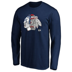 NHL Chicago Blackhawks Banner Wave Logo Long Sleeve T-Shirt
