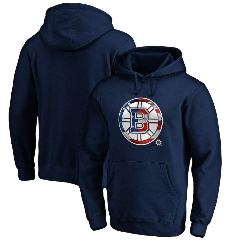 NHL Boston Bruins Banner Wave Logo Pullover Hoodie