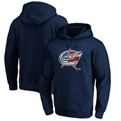 NHL Columbus Blue Jackets Banner Wave Logo Pullover Hoodie