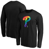 Black Philadelphia Phillies Team Pride Logo Long Sleeve T-Shirt