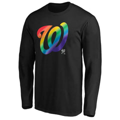Black Washington Nationals Team Pride Logo Long Sleeve T-Shirt