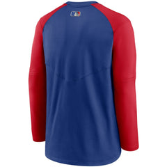 Royal/Red Chicago Cubs Nike Authentic Collection Pregame Performance Raglan Pullover Sweatshirt