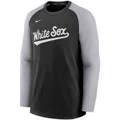 Black/Gray Chicago White Sox Nike Authentic Collection Pregame Performance Raglan Pullover Sweatshirt