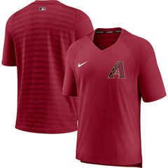 Red Arizona Diamondbacks Nike Authentic Collection Pregame Performance V-Neck T-Shirt