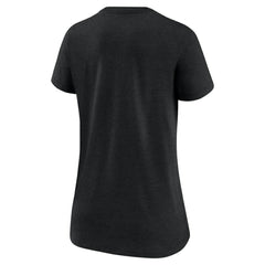 Heather Black Miami Marlins Nike Women's Authentic Collection Tri-Blend V-Neck T-Shirt