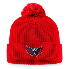 NHL Washington Capitals Fanatics Primary Logo Cuffed Knit Hat with Pom