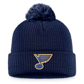 NHL St. Louis Blues Fanatics Primary Logo Cuffed Knit Hat with Pom