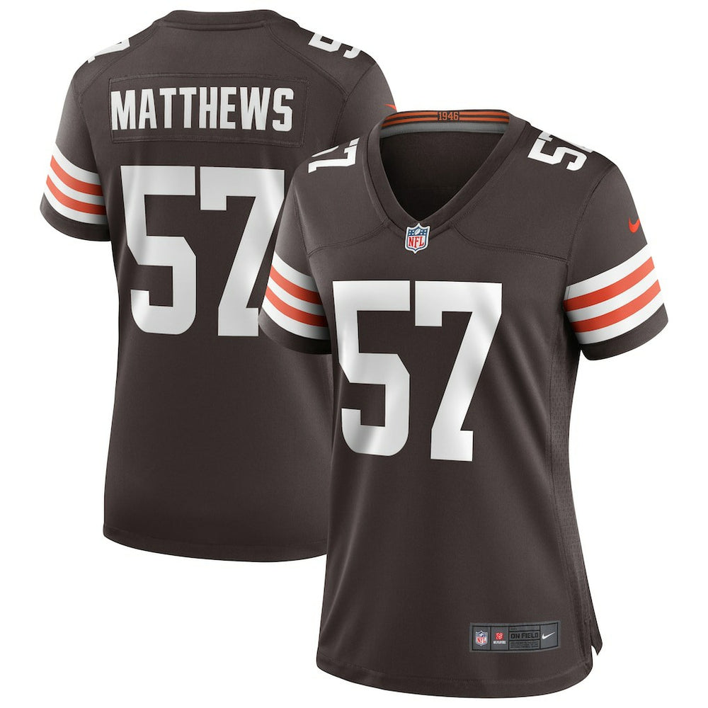 Clay Matthews Women's Game Retired Player Jersey - Cleveland Browns Jerseys