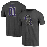 Black Colorado Rockies Father's Day Greatest Dad Tri-Blend T-Shirt