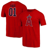 Red Los Angeles Angels Father's Day Greatest Dad Tri-Blend T-Shirt