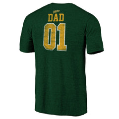 Green Athletics Father's Day Greatest Dad Tri-Blend T-Shirt