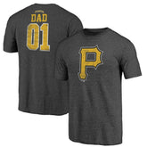Black Pittsburgh Pirates Father's Day Greatest Dad Tri-Blend T-Shirt