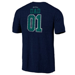 Navy Seattle Mariners Father's Day Greatest Dad Tri-Blend T-Shirt