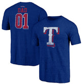 Royal Texas Rangers Father's Day Greatest Dad Tri-Blend T-Shirt