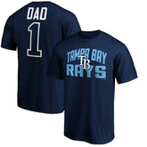 Navy Tampa Bay Rays Father's Day #1 Dad T-Shirt