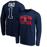 Navy Boston Red Sox Father's Day #1 Dad Long Sleeve T-Shirt