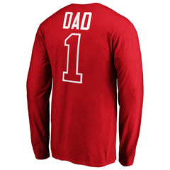 Red Cincinnati Reds Father's Day #1 Dad Long Sleeve T-Shirt