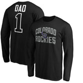 Black Colorado Rockies Father's Day #1 Dad Long Sleeve T-Shirt