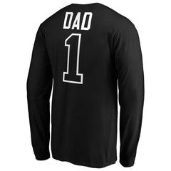 Black Miami Marlins Father's Day #1 Dad Long Sleeve T-Shirt