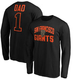 Black San Francisco Giants Father's Day #1 Dad Long Sleeve T-Shirt