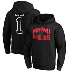 Black Miami Marlins Father's Day #1 Dad Pullover Hoodie