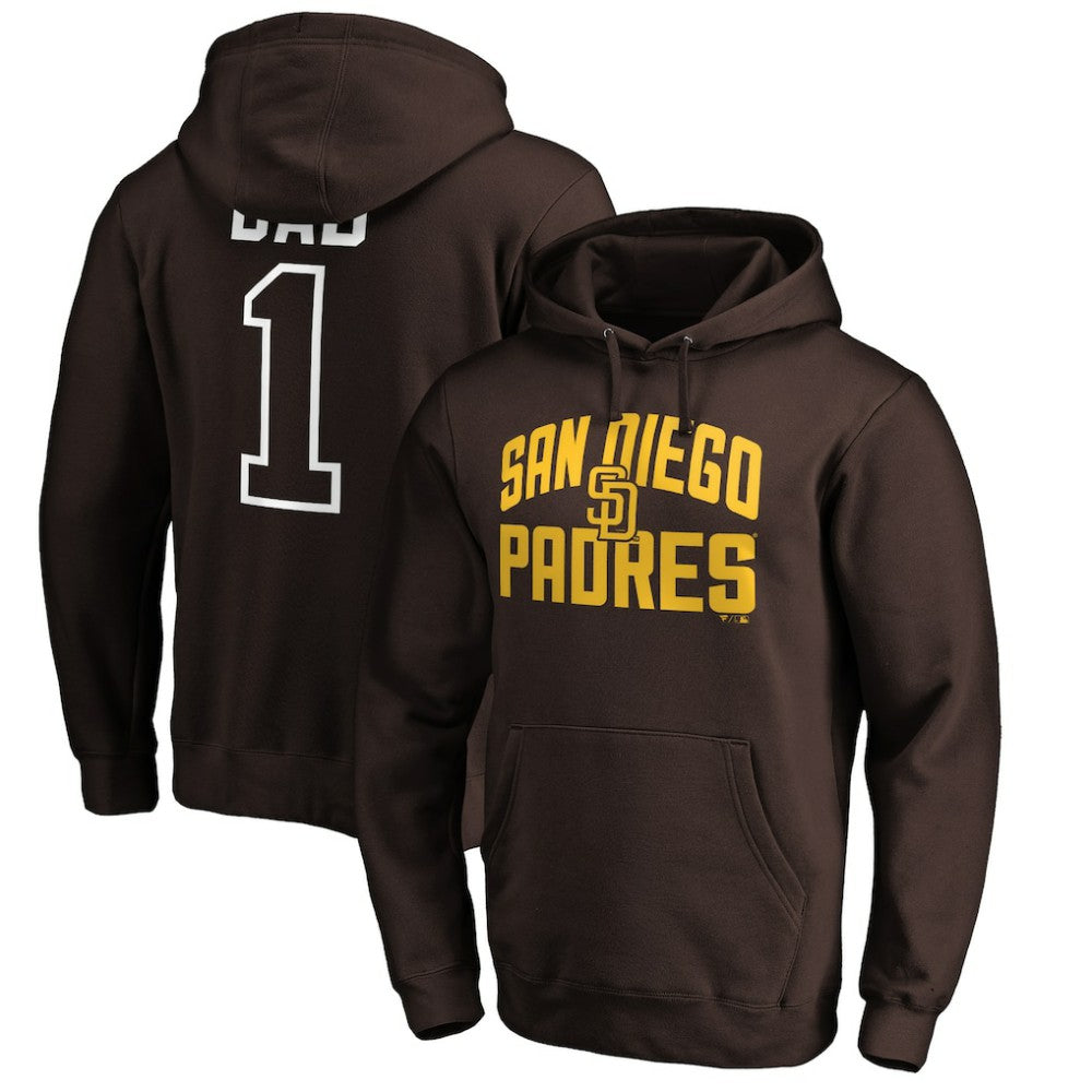 Brown San Diego Padres Father's Day #1 Dad Pullover Hoodie
