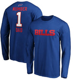 #1 Dad Long Sleeve Team Logo T-Shirt - Buffalo Bills T-shirts