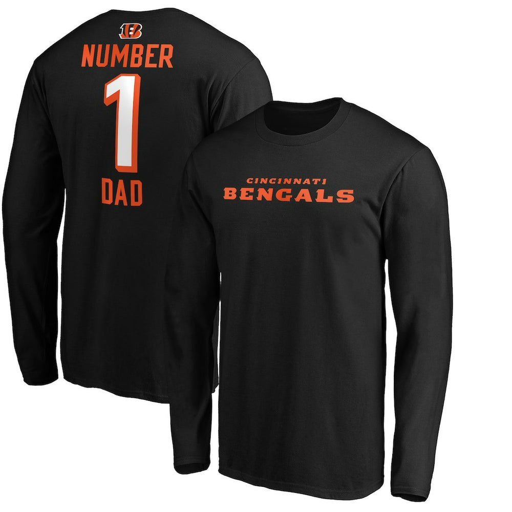 #1 Dad Long Sleeve Team Logo T-Shirt - Cincinnati Bengals T-shirts