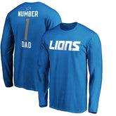 #1 Dad Long Sleeve Team Logo T-Shirt - Detroit Lions T-shirts