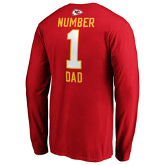 #1 Dad Long Sleeve Team Logo T-Shirt - Kansas City Chiefs T-shirts