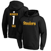 #1 Dad Pullover Hoodie - Pittsburgh Steelers Hoodies