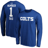 #1 Dad Long Sleeve Team Logo T-Shirt - Indianapolis Colts T-shirts