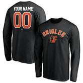 Black Baltimore Orioles Personalized Winning Streak Name & Number Long Sleeve T-Shirt