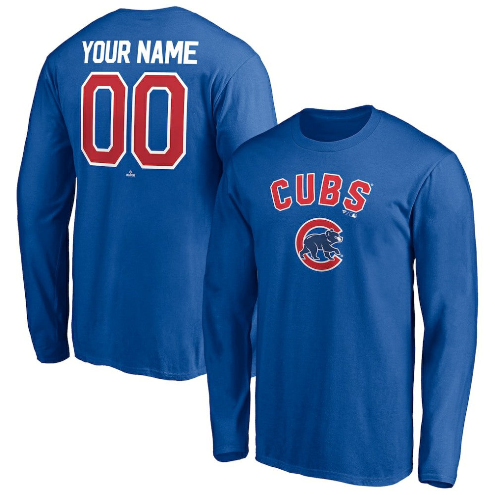 Royal Chicago Cubs Personalized Winning Streak Name & Number Long Sleeve T-Shirt