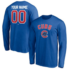 Royal Chicago Cubs Personalized Winning Streak Name & Number Long Sleeve T-Shirt