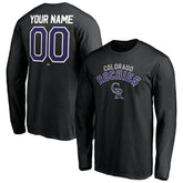 Black Colorado Rockies Personalized Winning Streak Name & Number Long Sleeve T-Shirt