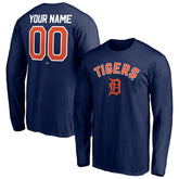 Navy Detroit Tigers Personalized Winning Streak Name & Number Long Sleeve T-Shirt