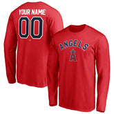 Red Los Angeles Angels Personalized Winning Streak Name & Number Long Sleeve T-Shirt
