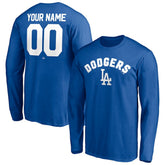Royal Los Angeles Dodgers Personalized Winning Streak Name & Number Long Sleeve T-Shirt