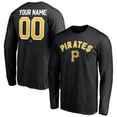 Black Pittsburgh Pirates Personalized Winning Streak Name & Number Long Sleeve T-Shirt