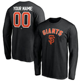 Black San Francisco Giants Personalized Winning Streak Name & Number Long Sleeve T-Shirt