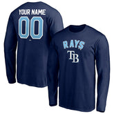 Navy Tampa Bay Rays Personalized Winning Streak Name & Number Long Sleeve T-Shirt
