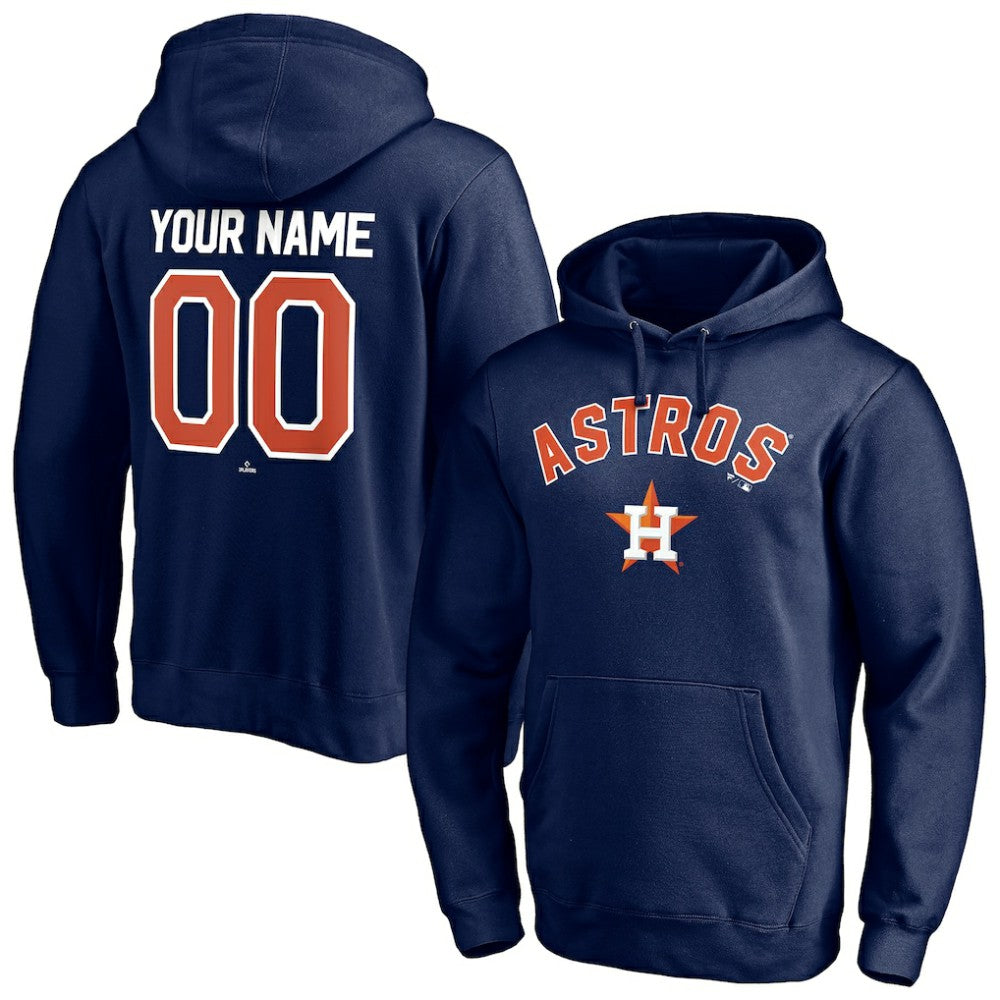 Navy Houston Astros Personalized Winning Streak Name & Number Pullover Hoodie