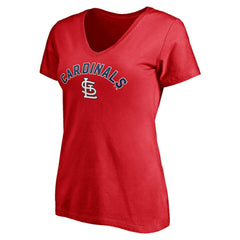 Red St. Louis Cardinals Women's Personalized Winning Streak Name & Number V-Neck T-Shirt