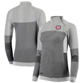 Gray Chicago Cubs Levelwear Women's Verse Asymmetrical Raglan Tri-Blend Quarter-Zip Jacket
