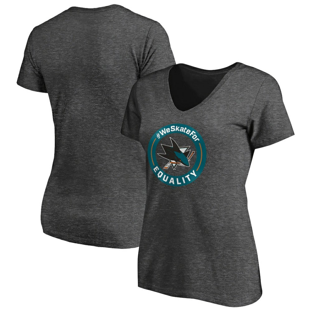 NHL San Jose Sharks Women's #WeSkateFor V-Neck T-Shirt