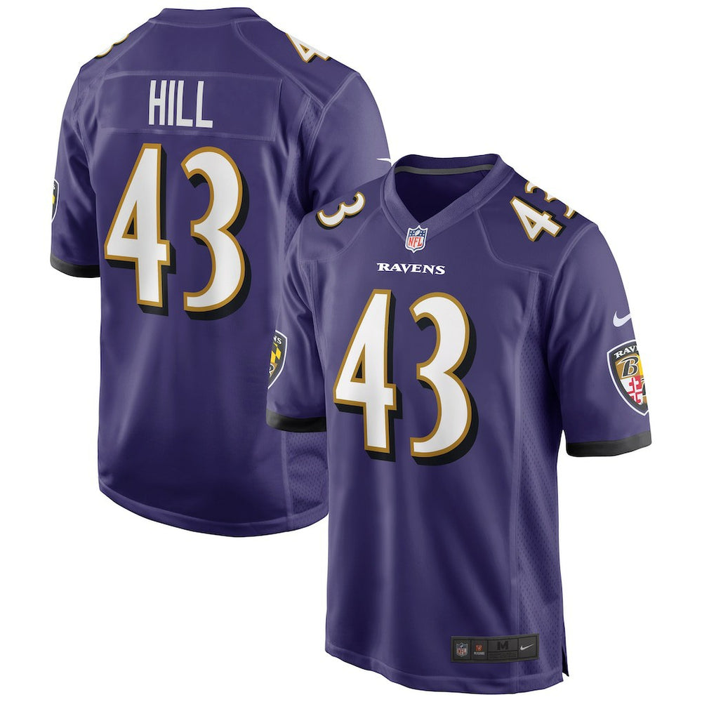 Justice Hill Game Jersey - Baltimore Ravens Jerseys